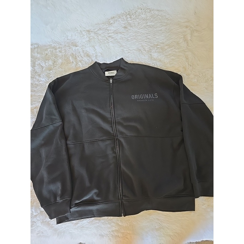 NWT‎ Originals Brooklyn Cloth zip up Oversized Sweatshirt Size XL Black